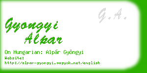 gyongyi alpar business card