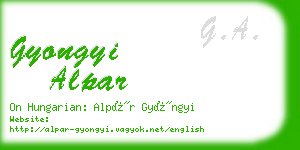 gyongyi alpar business card